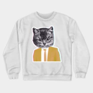 Humanized formal Cat Crewneck Sweatshirt